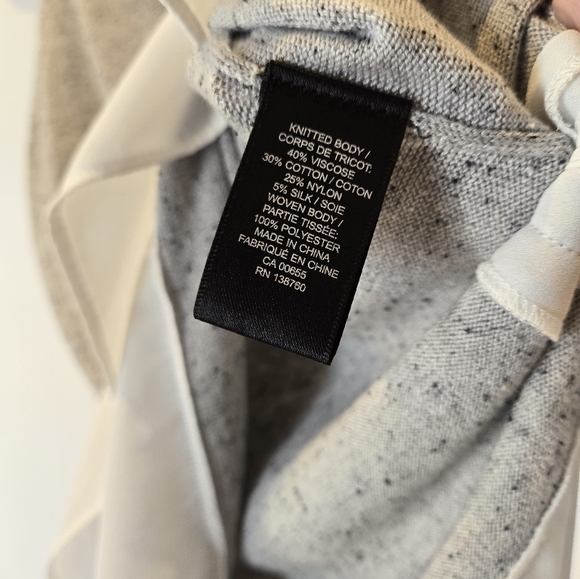 Camber & Grace Grey Knit Sleeveless Top with White Underlay Size Small - Picture 3 of 6